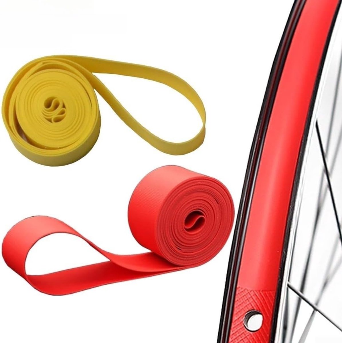 Fiets Velgtape - Band Bescherming - Lekken Voorkomen - Hoge Drukbestendig - 10-29 inch - Rood