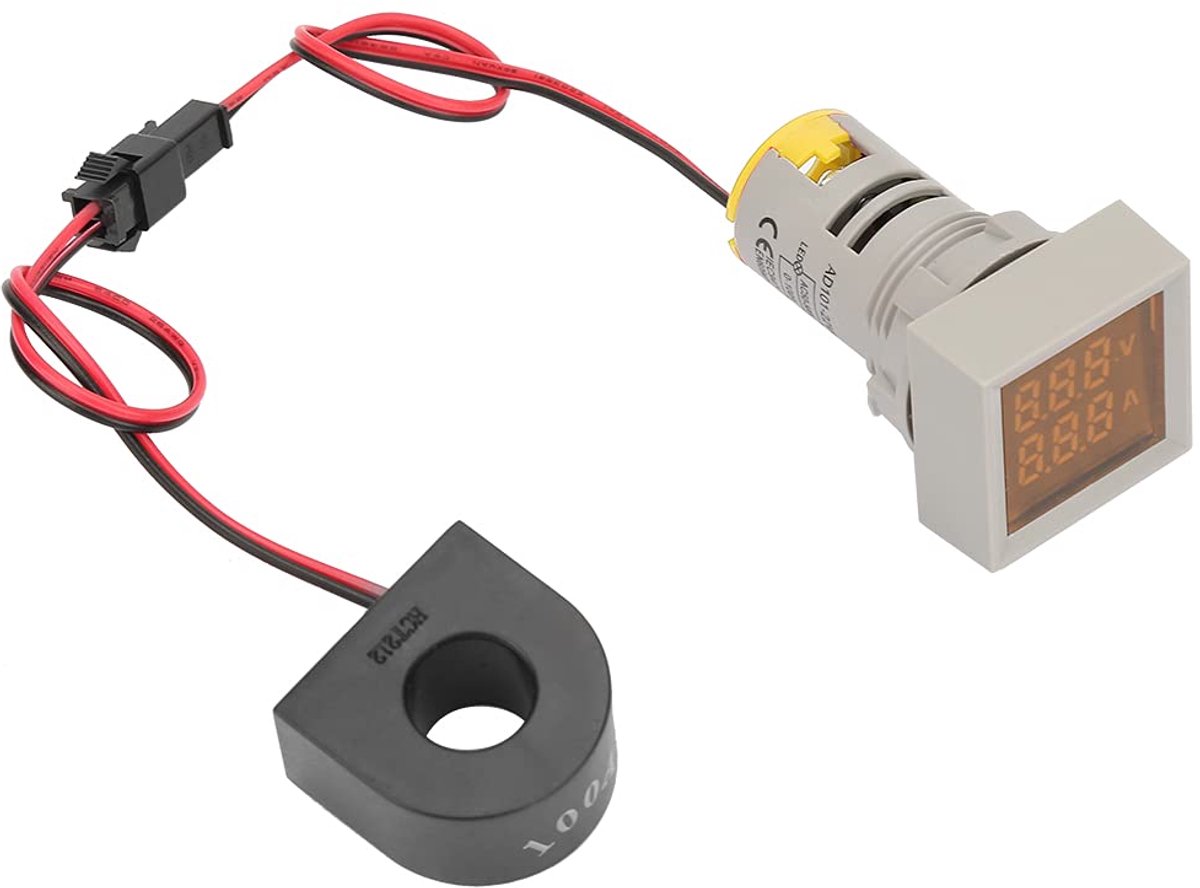Digitale Spanningsmeter - Indicatorlampje Spanning - Paneel Controle - Compact Ontwerp - AC 50-500V - Geel