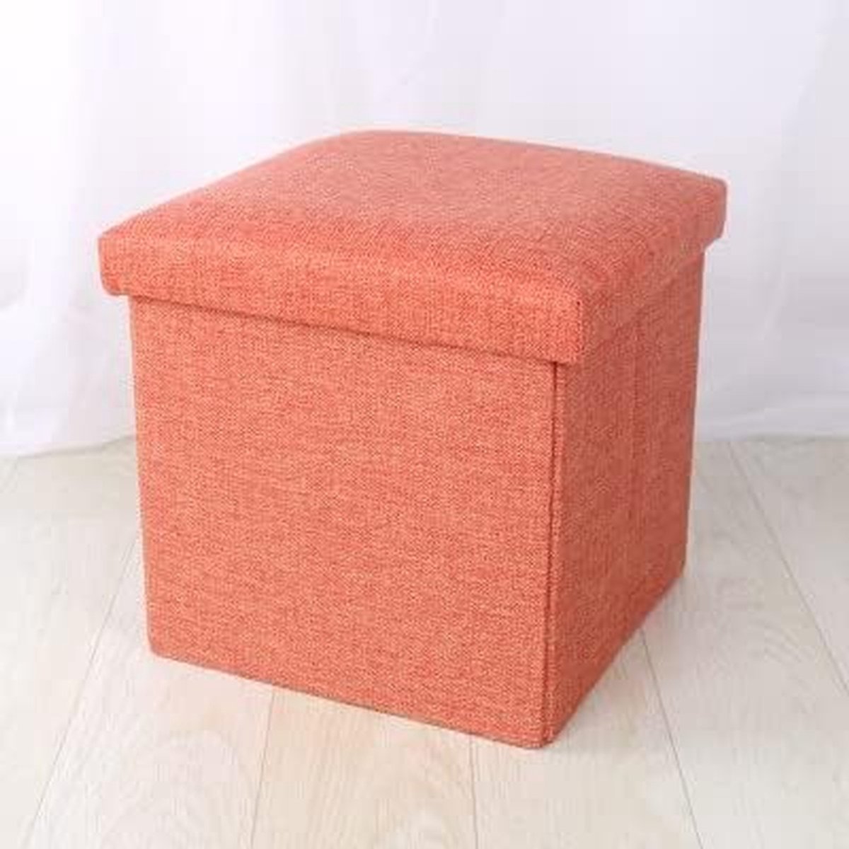 Opbergkruk - Voetenbank Kruk - Extra Zitten - Met Opbergruimte - 30x30x30 cm - Geel