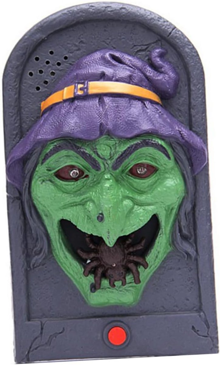 Halloween Deurbel - Griezelige Decoratie - Feestelijke Sfeer - Ogen Licht Op - 19.5 cm - Willekeurig