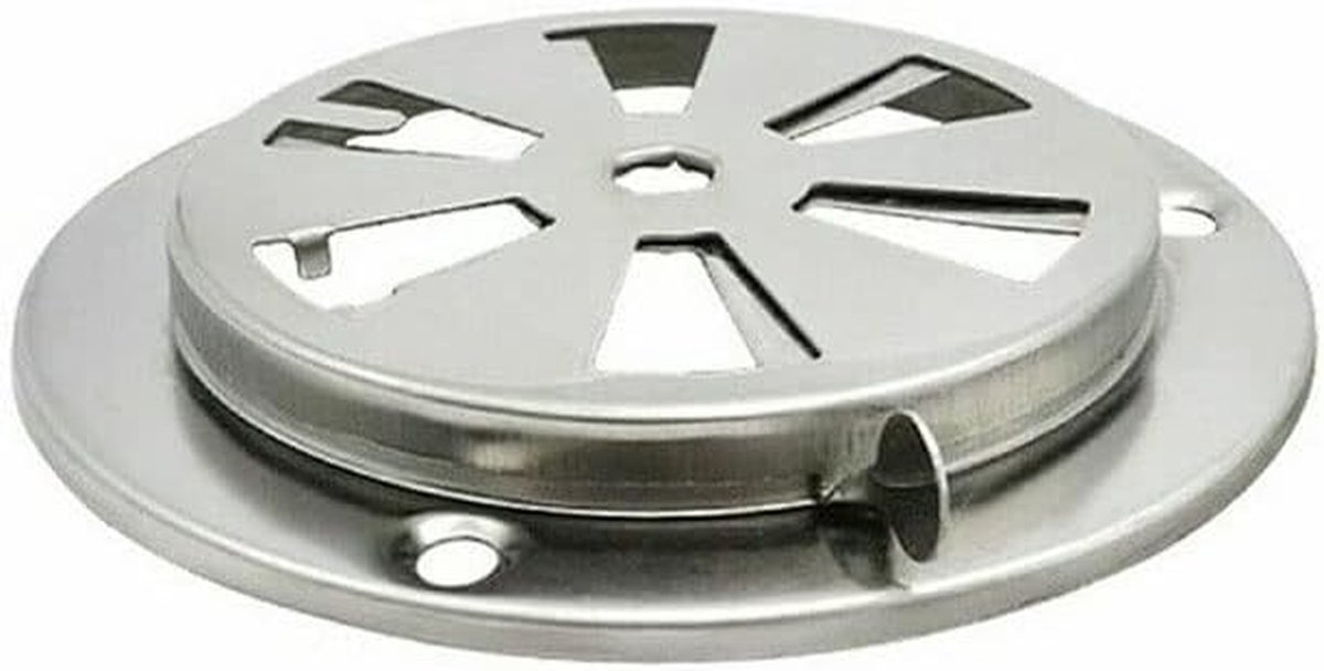 Luchtrooster Roestvrijstaal - Ventilatierooster Klep - Luchtstroom Regelen - Verstelbare Ventilatiegaten - D 125mm - Zilver