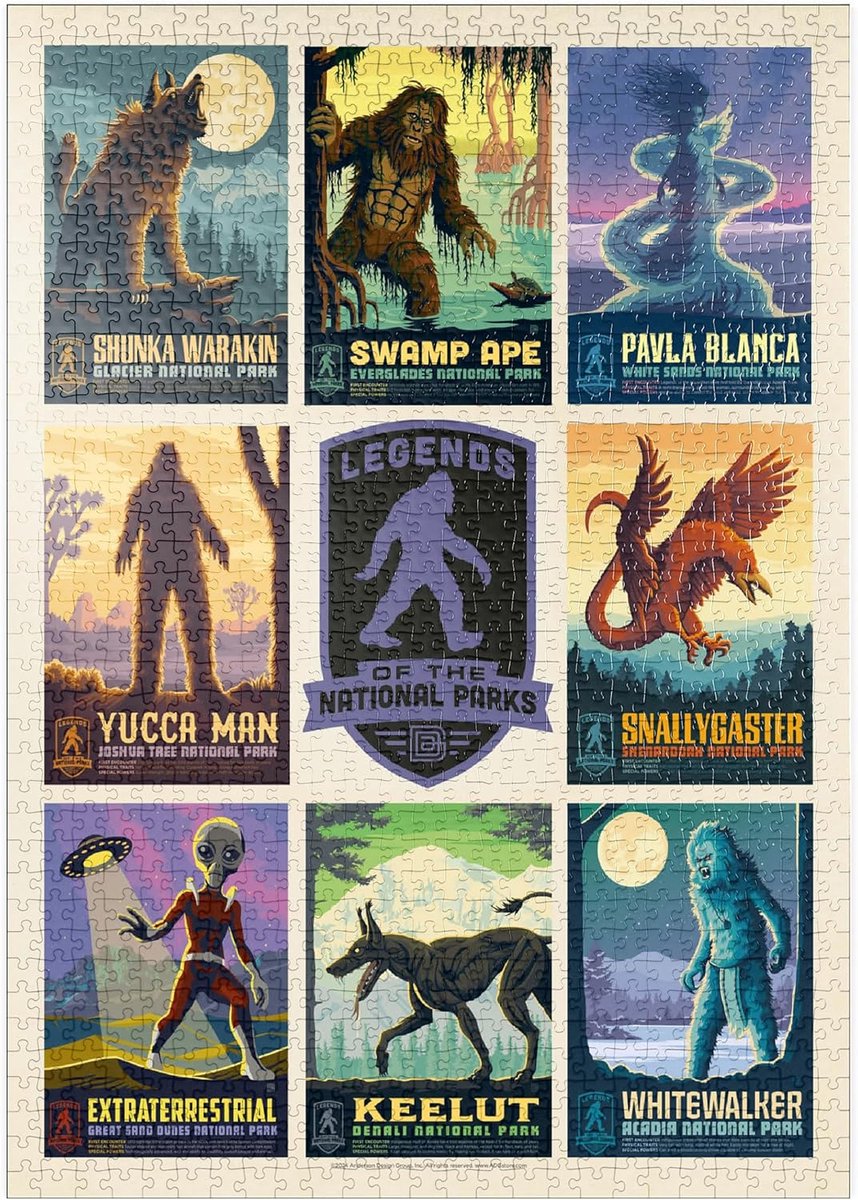 Legpuzzel Nationale Parken - Vintage Poster Puzzel - Ontspanning Thuis - Hoge Resolutie Print - 1000 Stukjes - Meerdere Kleuren