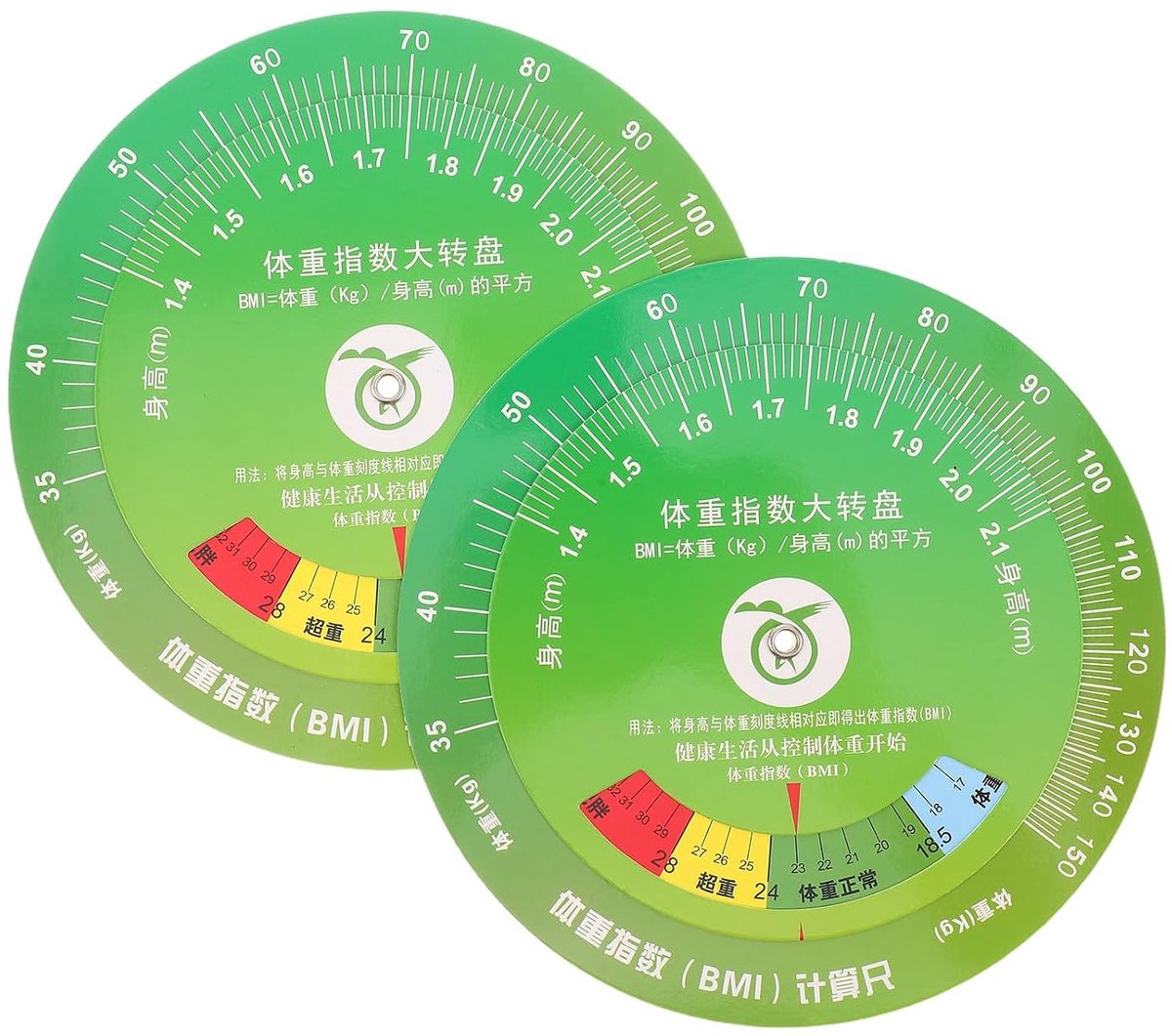 BMI Calculator Wiel - Gezondheidsmeter Dieet - Gezondheid Monitoren - Draaibaar Ontwerp - 15 cm - Multicolor
