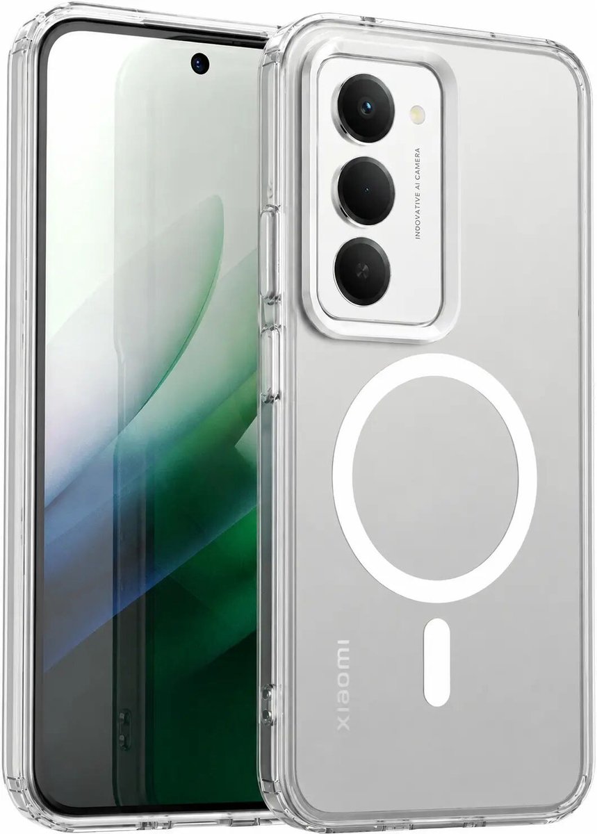 Hoesje Geschikt voor Xiaomi Redmi 15 (5G) - Compatibel met MagSafe / Qi2 - Hard Back Cover met Magneet - Transparant