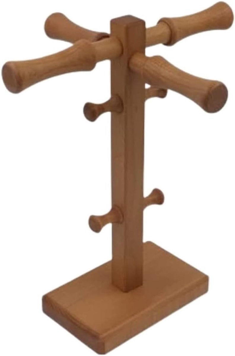 Hoofdtelefoonstandaard - Oortelefoonhouder - Bureau Organisatie - Massief Hout - 32 cm Hoog - Natuurlijk Hout