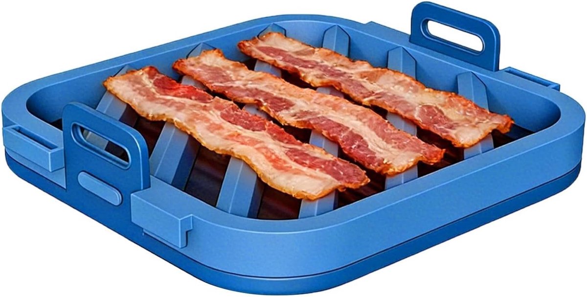 Siliconen Ovenrooster Bakplaat Braadrooster Gelijkmatig Bakken Optimale Vetafvoer 20-25 cm manden Zwart