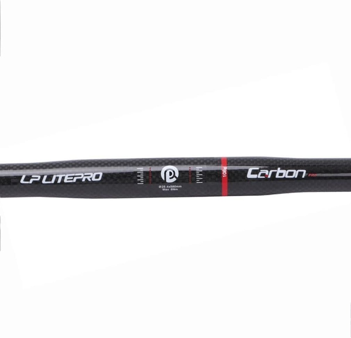 Carbon Fiber Fietsstuur - BMX Stuur Vouwfiets - Comfortabel Fietsen - Lichtgewicht Koolstofvezel - 580mm 25.4mm - Glans Zwart