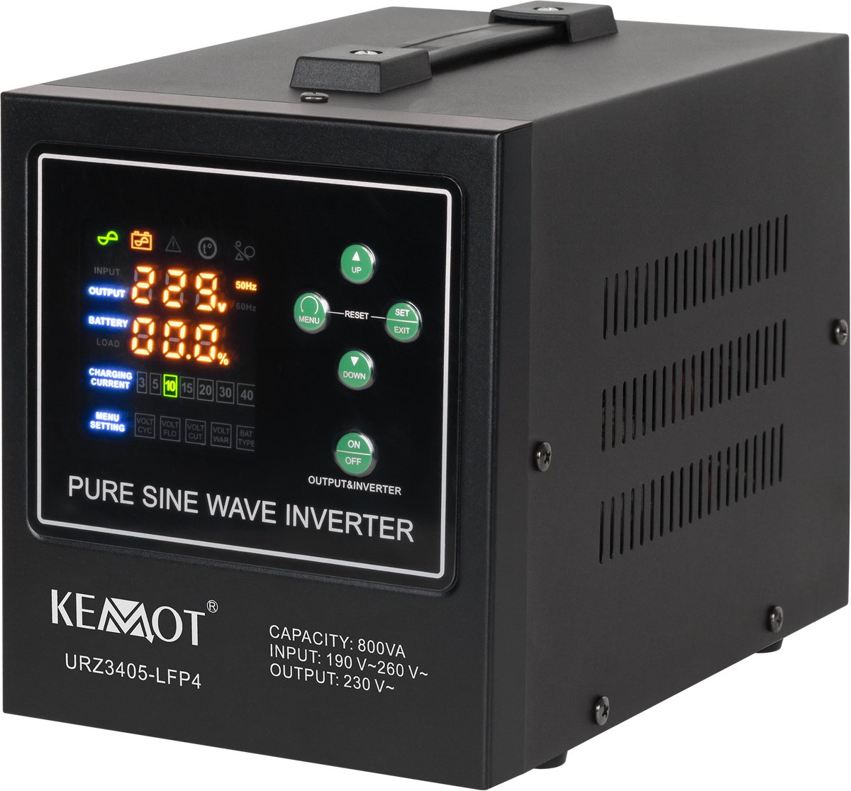 KEMOT PROsinus Serie - Zasilacz Awaryjny - 800VA - 500W - Czysta Sinusoida