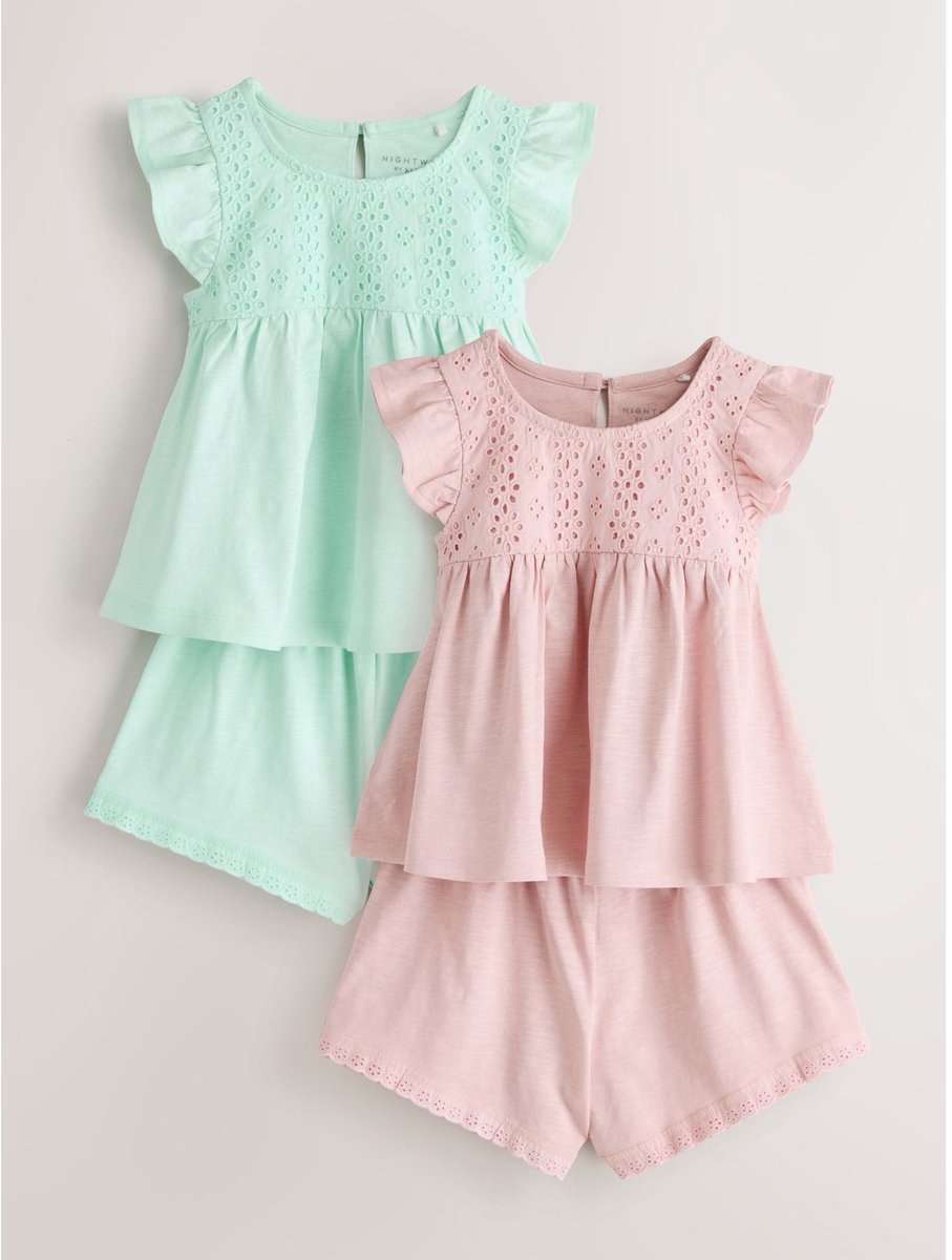 Next - Meisjes - Set van 2 korte pyjama's - Roze