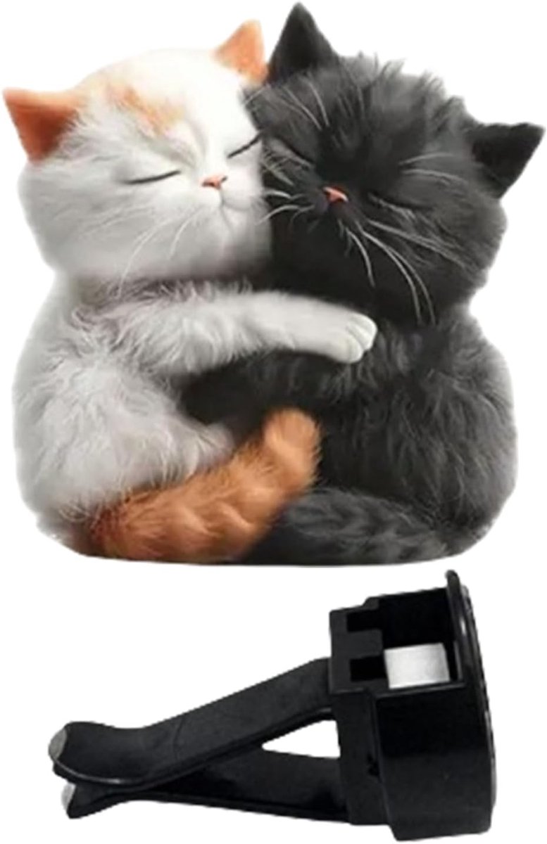Auto Ventilatieclip - Luchtverfrisser Clip - Auto Interieur Verfrissen - Stijlvol Kattenmotief - 5.8 x 5.3 cm - Multicolor
