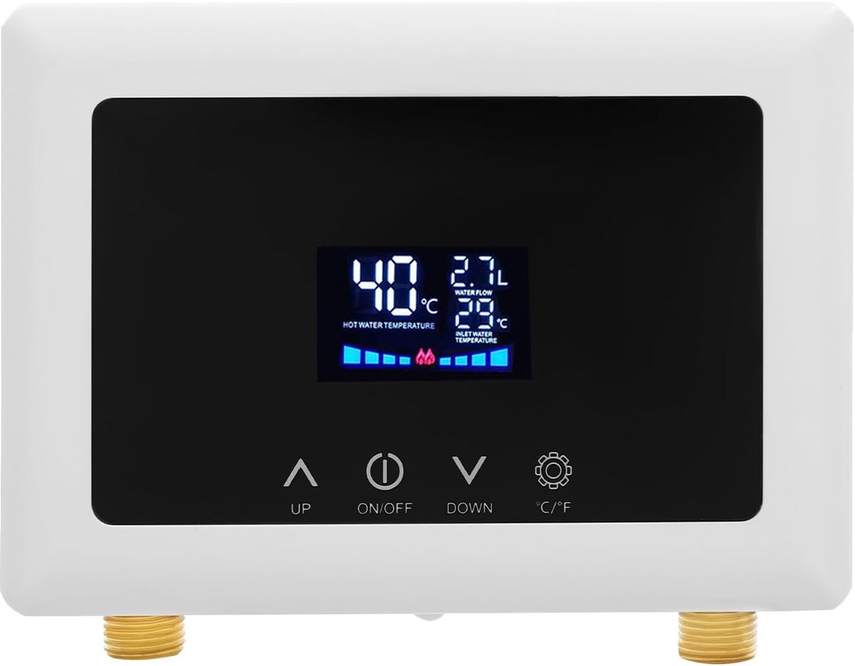 Doorstroomboiler - Snelboiler Elektrisch - Direct Warm Water - Energiebesparend Ontwerp - 20 x 55 x 145 cm - Wit