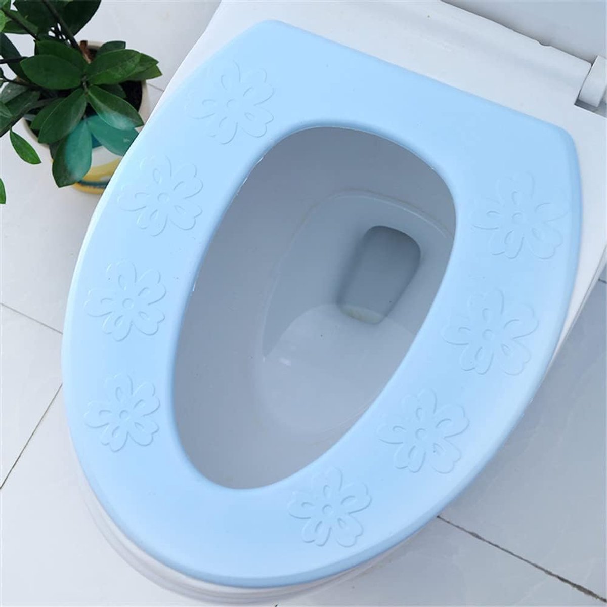 Toiletkussen - Toiletbrilhoes - Comfortabel Zitten - Zacht en Warm - 34.5x40cm - Blauw