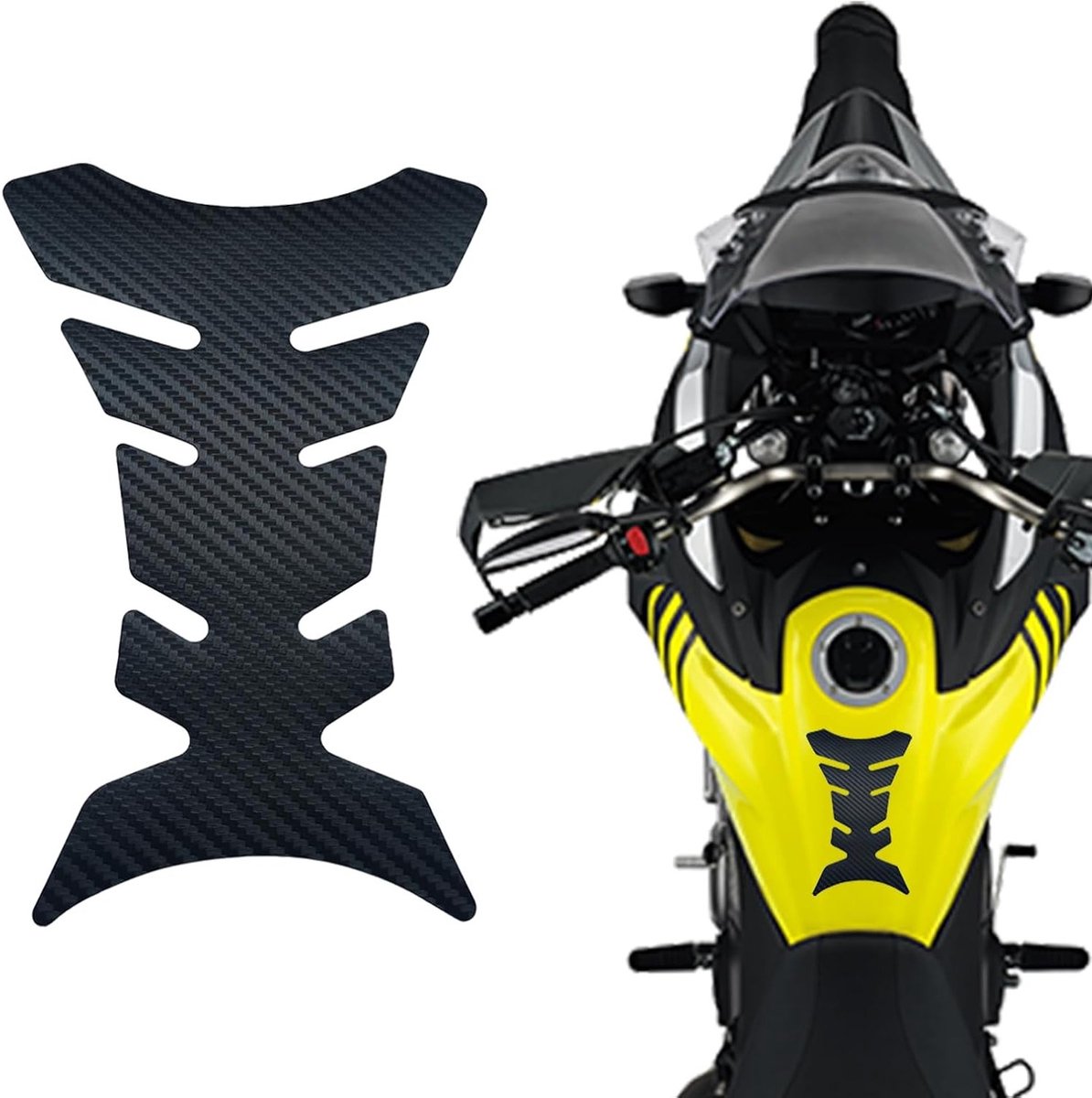 Motorfiets Reservoir Bescherming van Koolstofvezel - Beschermende Stickers, Waterafstotend, 20.5 x 14 cm voor Motoren, Cruisers en Vintage Voertuigen