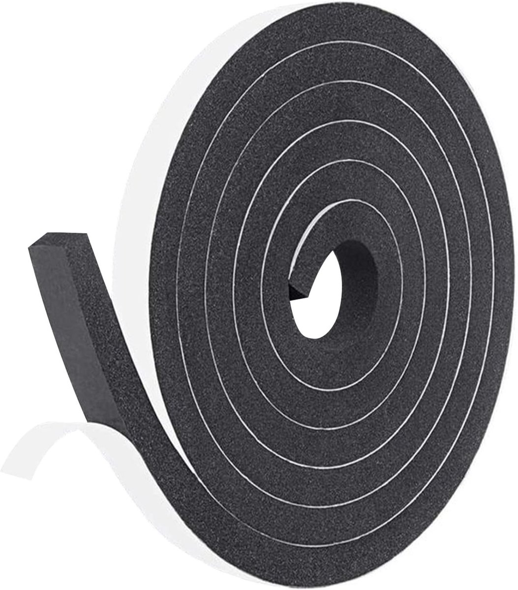 Rubberen afdichtstrip voor ramen en deuren, isolatieband 15 mm x 8 mm x 5 m, winddicht en waterdicht, hoge veerkracht en geluidsisolatie