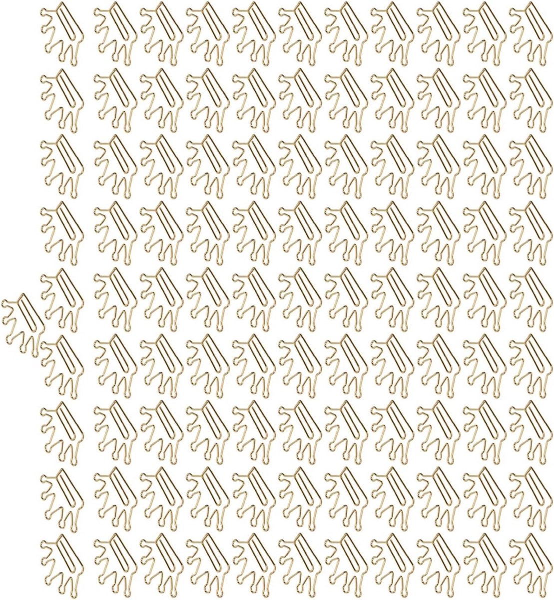 Gouden kroonvormige paperclips - 100 stuks creatieve bladwijzers voor documenten en notities