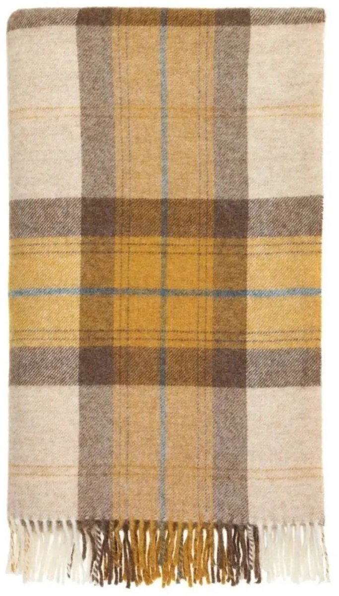 Plaid Skye Koraal Goud - Shetland Lamswol - 140x185 - Bronte by Moon Scotland