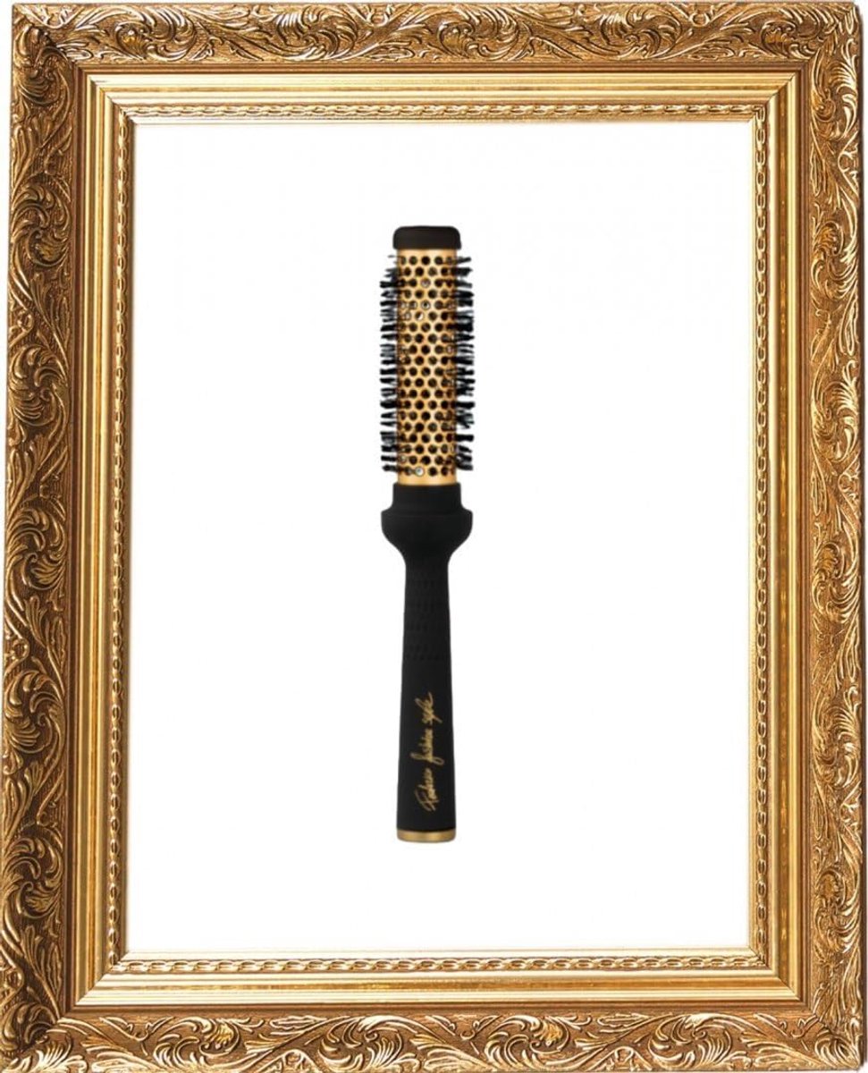 Thermische Borstel - Stylingborstel Krulborstel - Haar Stylen - Ergonomisch Handvat - 25 mm - Zwart Goud