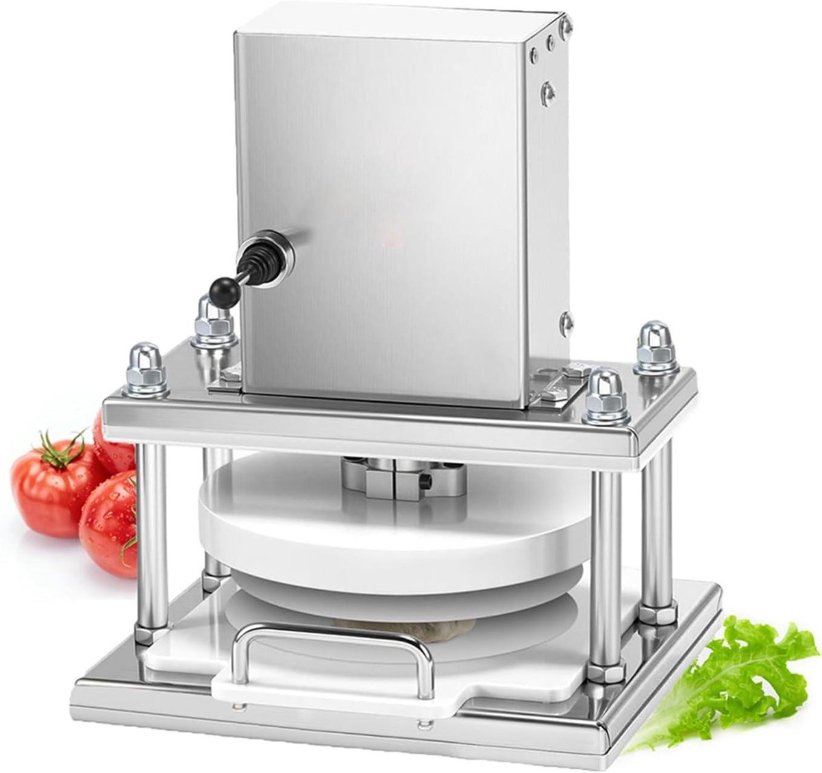 Elektrische deegpers - Deegroller machine - Tortilla's maken - 110W Koperen Motor - 22 cm pers - Zilver