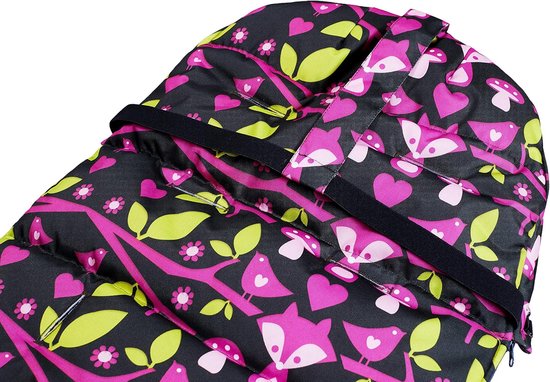 Winter Voetenzak - Baby Dekenzak - Warmte Buiten - Waterafstotend Materiaal - 110cm x 50cm - Zwart Roze — afbeelding 2