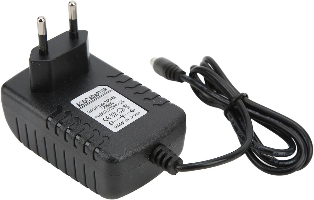SnelShoppen - 24V Voedingsadapter, Stroomadapter DC 2A, AC Ingang 50/60Hz, Isolatie, Constant Stroom Functie, Adapter voor LED Strip (EU Stekker 100-2