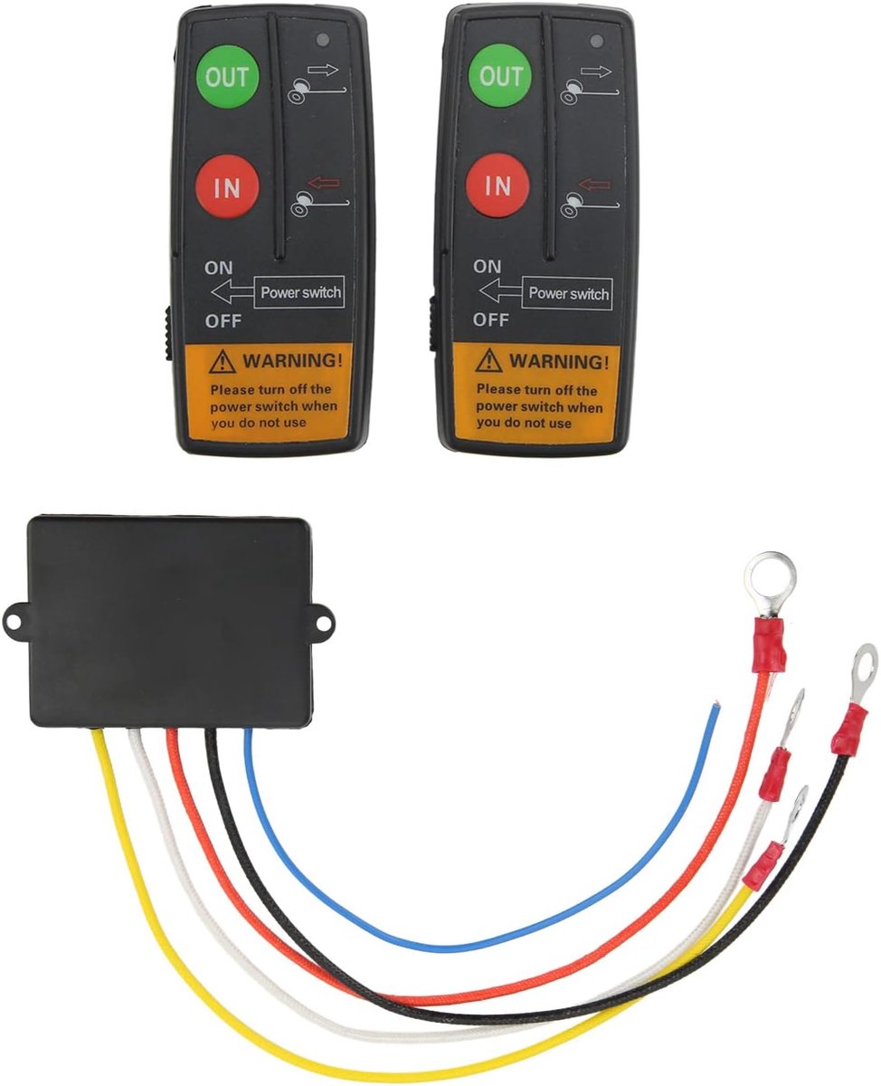 SnelShoppen - Draadloze Takel Afstandsbediening Kit, Universele Takelbesturing Set voor 12V en 24V Handtakels, Draagbare ATV Takel voor Auto, Truck, A