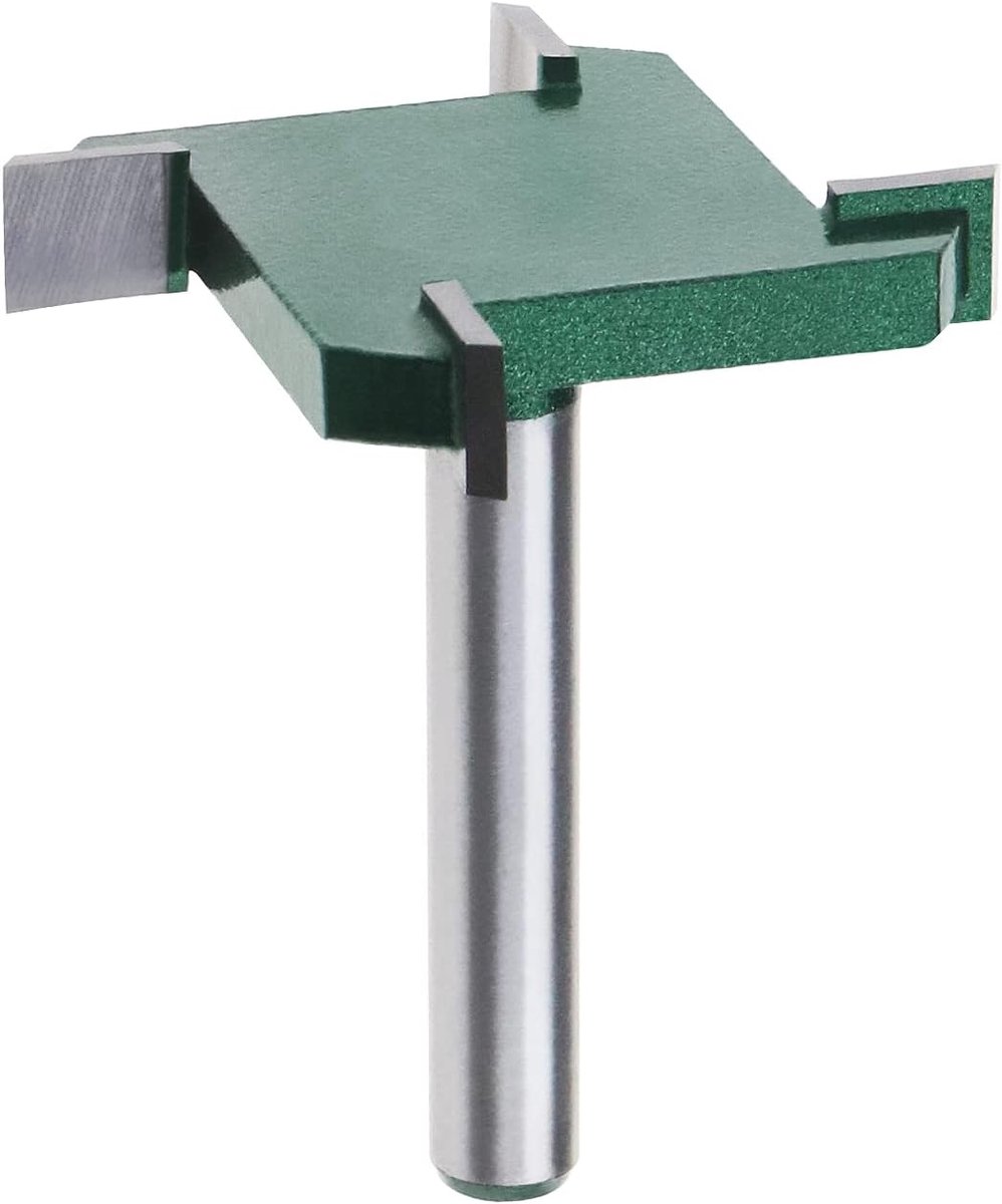 SnelShoppen - 4-Vleugelige Freesbit voor Spoorvlakbewerking 1/4'' Schacht T-type Sleuvenfrees 1-19/32" Snijdiameter 1/4" Snijdiepte Houtbewerkingsgere