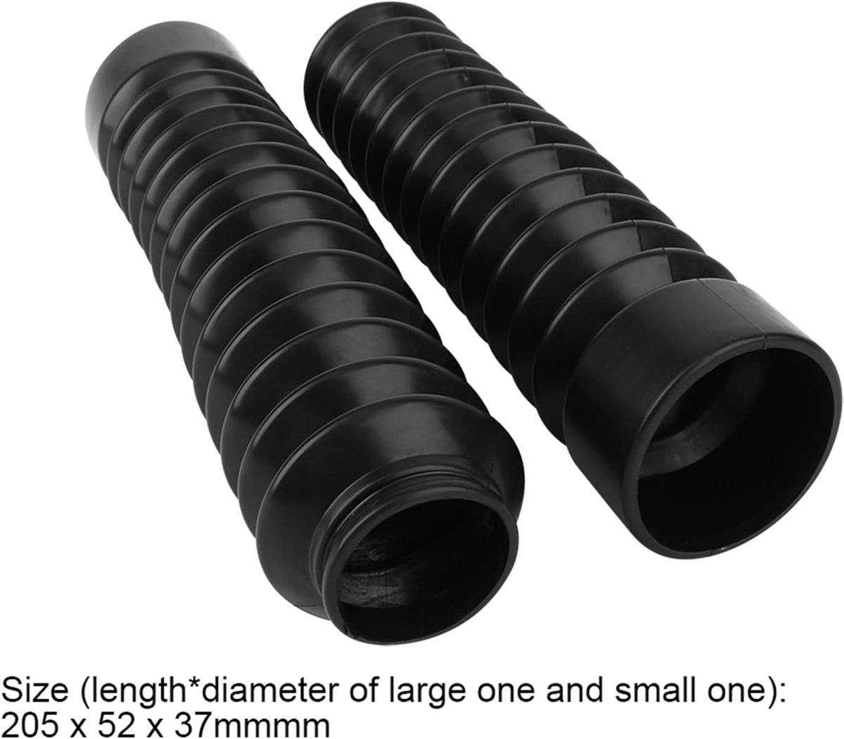 SnelShoppen - 2 Stuks Motorfiets Voorvork Covers, 205x52x37mm Zwart Universele Motorfiets Fiets Rubber Voorvork Beschermers Stofhoezen voor Motor en F