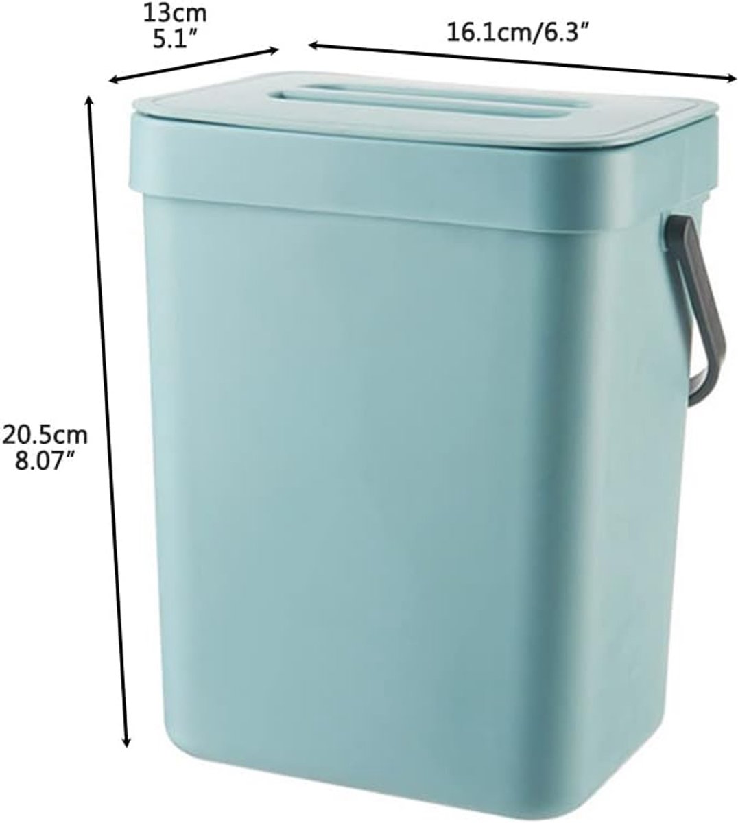 Keuken Compostbak - Afvalbak Aanrecht - Huishoudelijk Afval Scheiden - Handig Flip-Top Deksel - 3 Liter - Wit