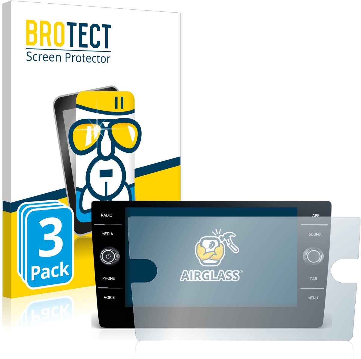 Screenprotector 3 Stuks voor Volkswagen Arteon 2017-2019 Discover Media 8" 2017-2019 Beschermglas transparant