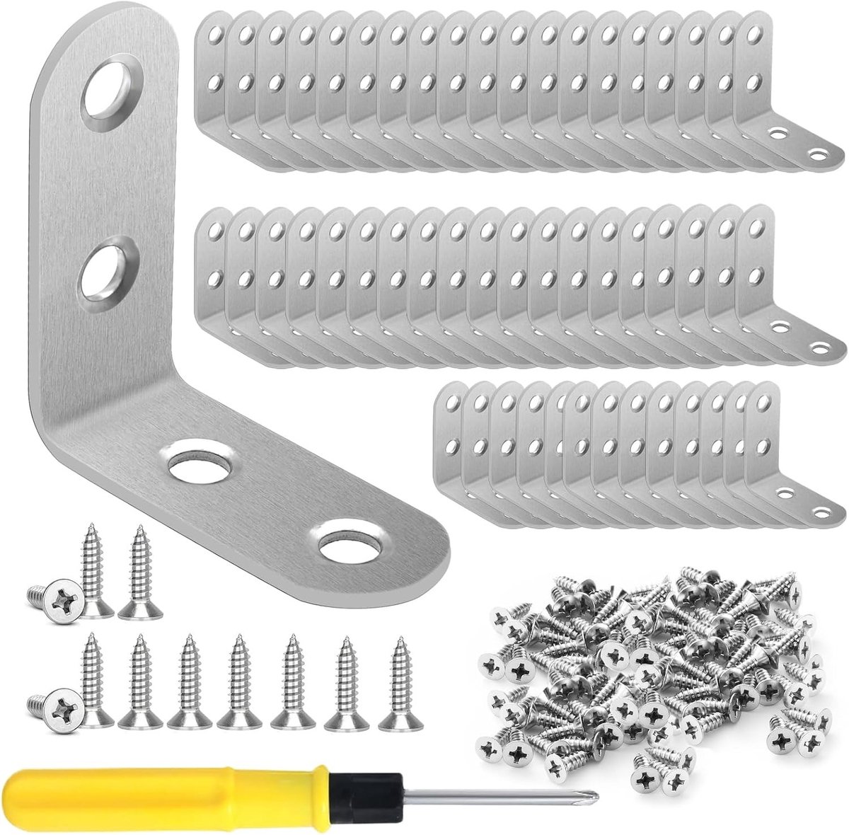 Hoekbeschermers voor Meubels - 50 Stuks 40x40mm L-vormige Hoekverbindingen voor Tafels, Stoelen en Kasten