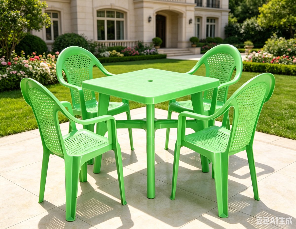 Tuinset inclusief 4 stoelen – een complete eettafel- en stoelenset voor buiten met een maximaal draagvermogen van 150 kg ideaal voor feesten en bijeenkomsten 80*80*72 cm groen