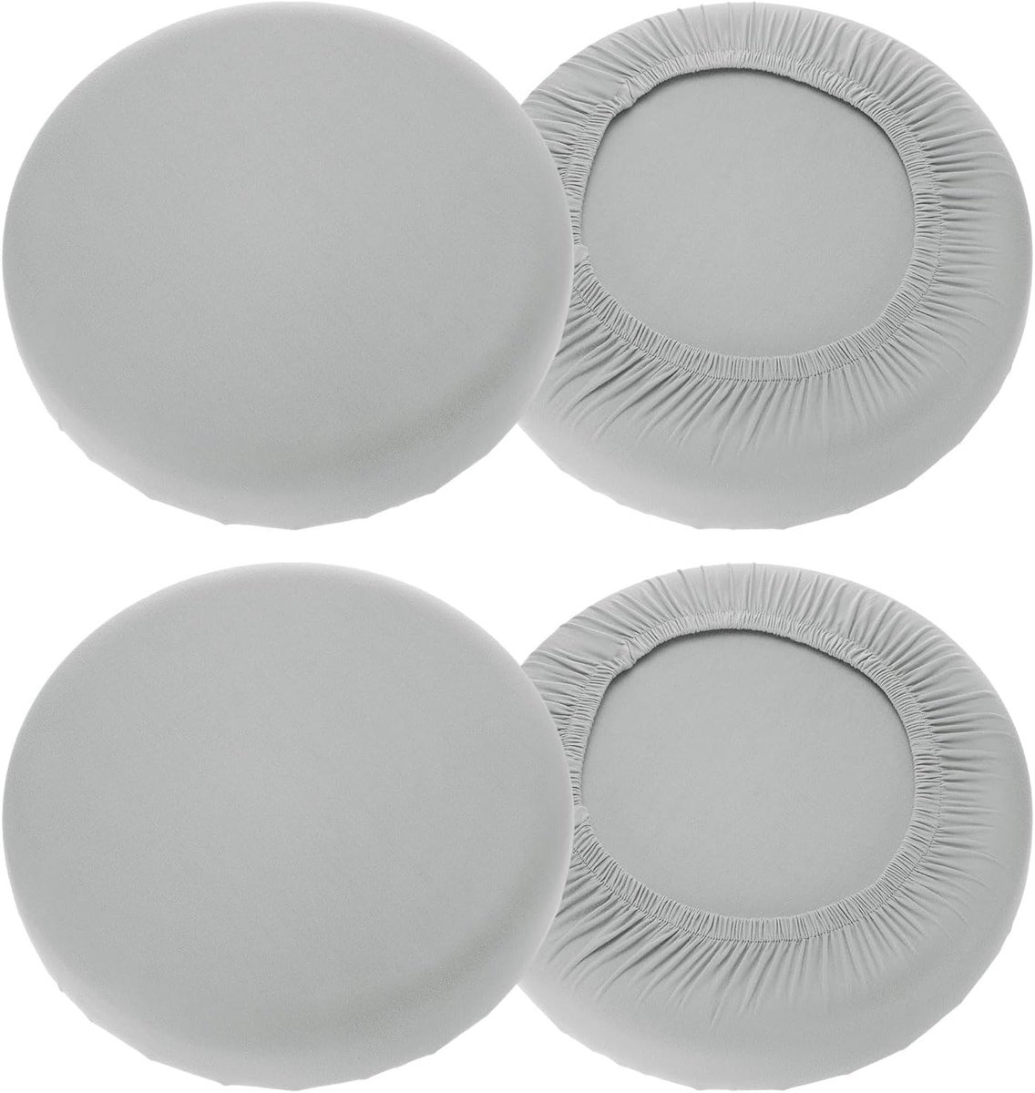 Krukhoezen, 40-50 cm, wasbare krukhoezen, stofdicht, elastische zitkussens, voor decoratie in bar, keuken, woonkamer, lichtgrijs