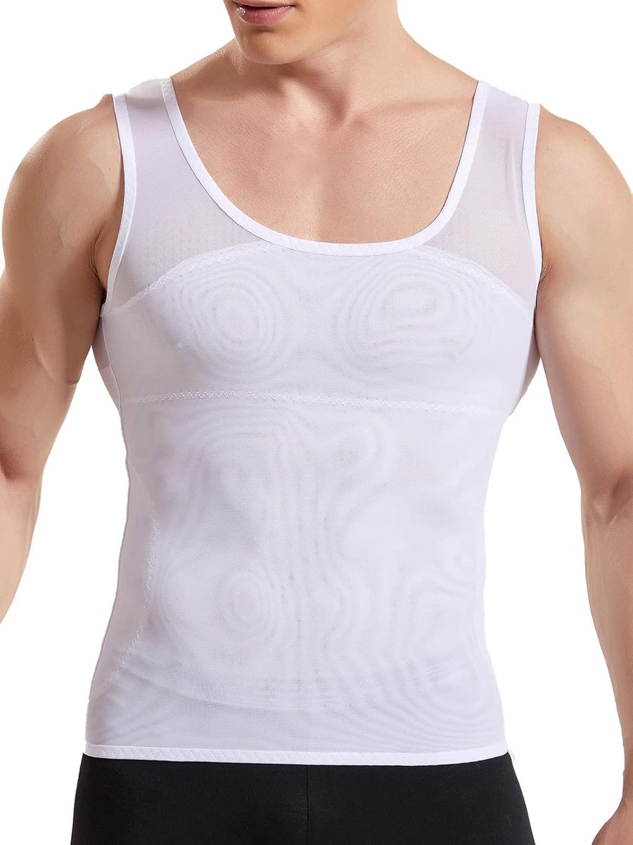 Compressieondergoed Tanktop Heren | Buikcorrigerend Body Shaper Figuurvormend Ondershirt voor Heren | Sport Fitness Body Shaper