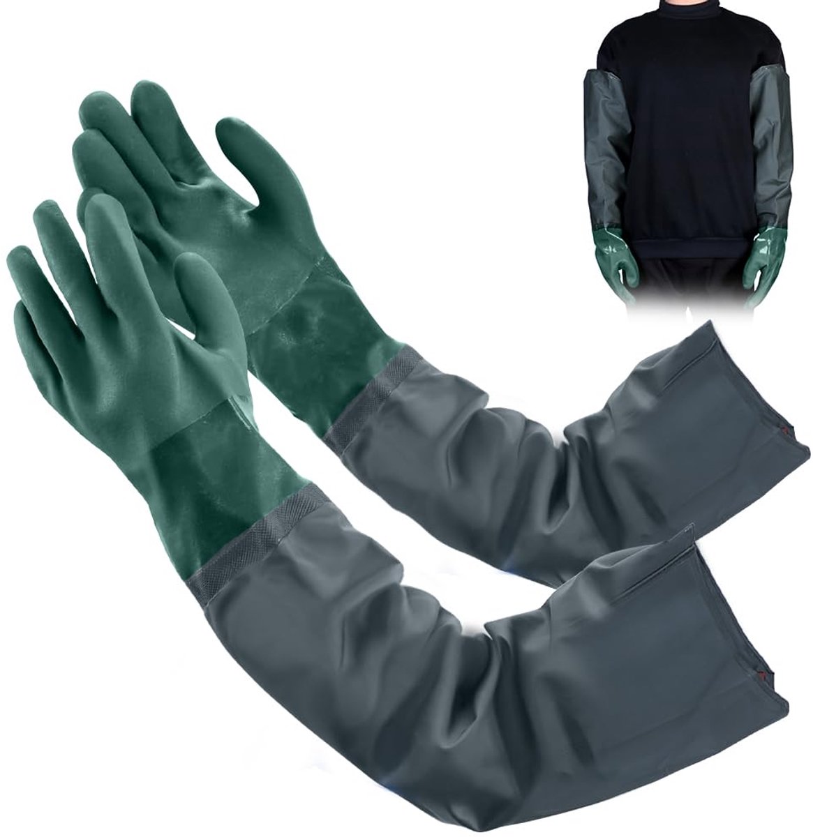 Pond Gloves Lang 70 cm - Rubber - Waterdicht en warm - Bescherming voor aquarium en vijverzorg - ShopVlot