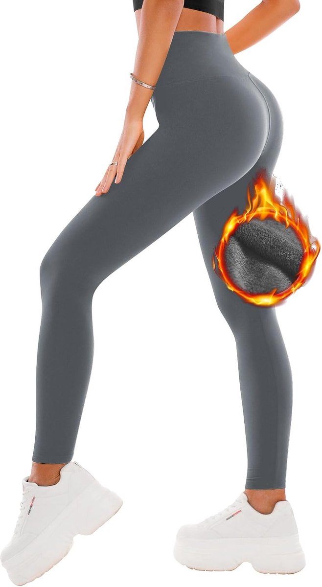 Fleece Lined Legging voor vrouwen, Zachte elastische hoge taille thermische warme dikke yogabroek