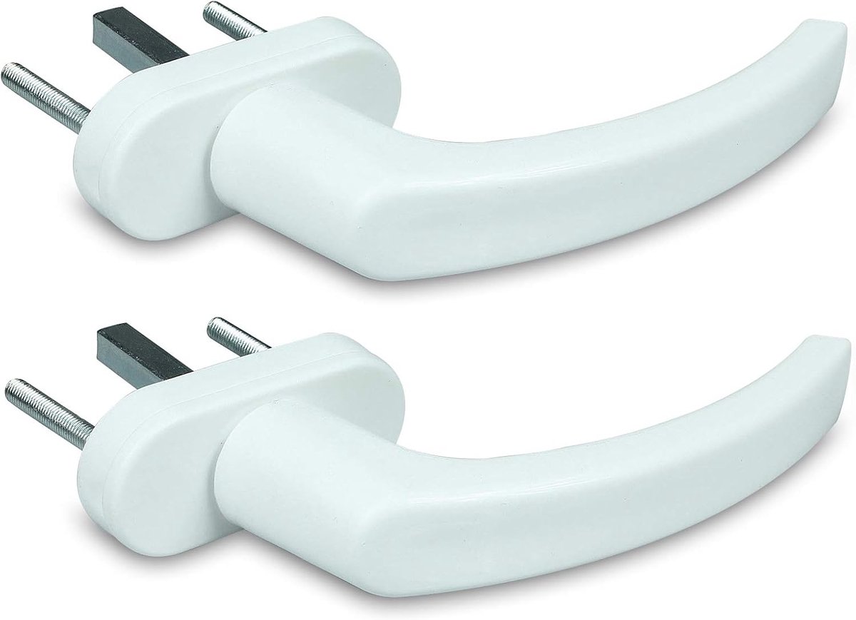 x Aluminium raamgrepen in wit RAL 9016 – stiftlengte 35 mm 2