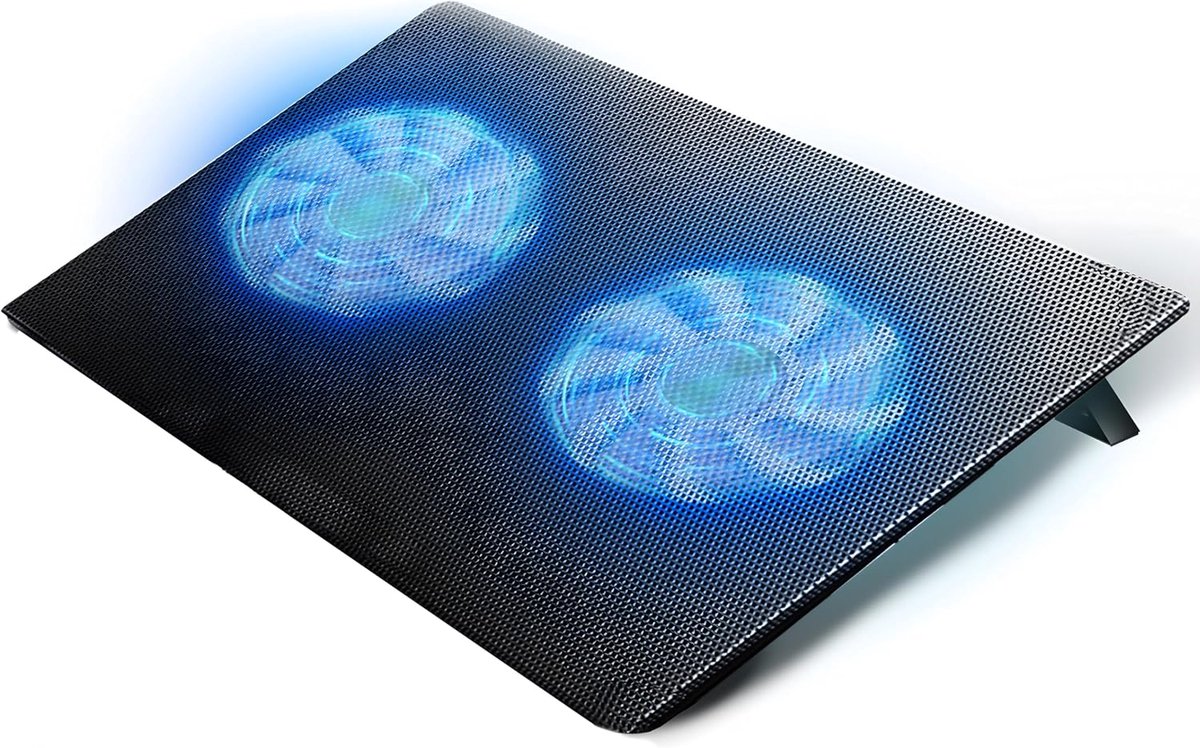 12-15 inch led-laptopkoelpad met 2 ventilatoren en 6 in hoogte verstelbaar, koelpad ter voorkoming van oververhitting, laptop-koelpad voor notebook, PS3, PS4, PS5, Xbox One, zwart