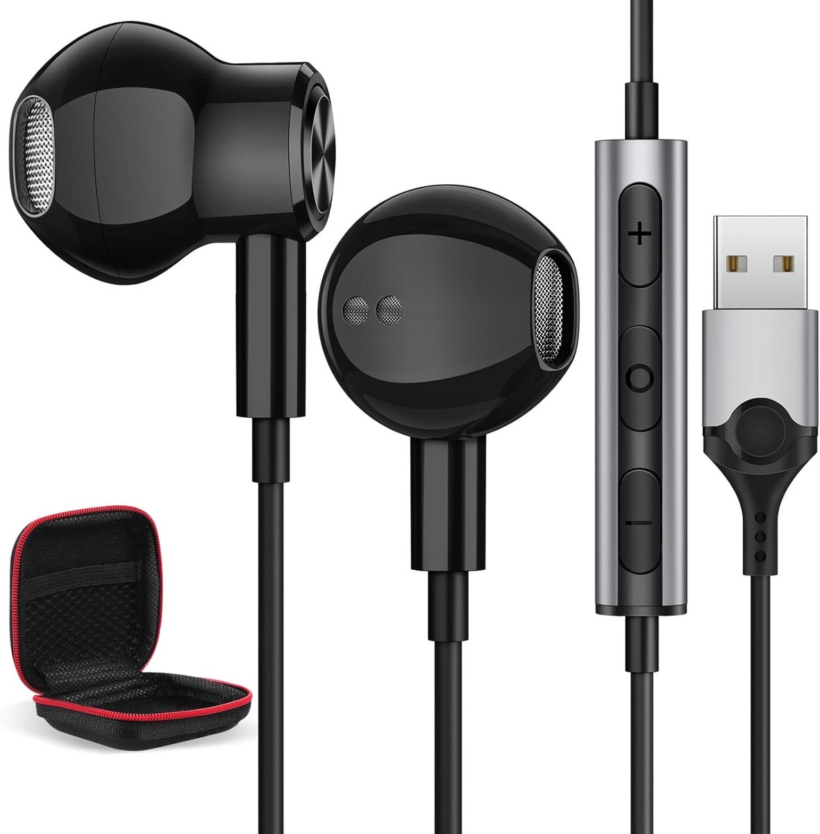 In-Ear Gaming Headset met Microfoon en Volume Controle, 2.3m Kabel, Noise Cancelling en Stereo Geluid voor PC, Laptop en PS4/PS5 Gamers