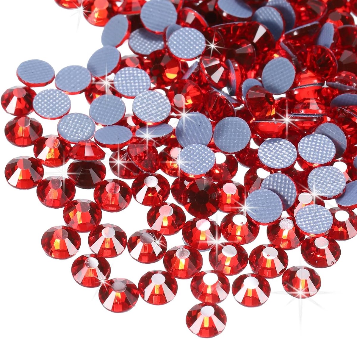 2880 stuks strass-steentjes om op te strijken, van kristalglas, ambachtelijke edelstenen voor kleding, doe-het-zelf decoratie (SS8 2,5 mm, lichtrood)