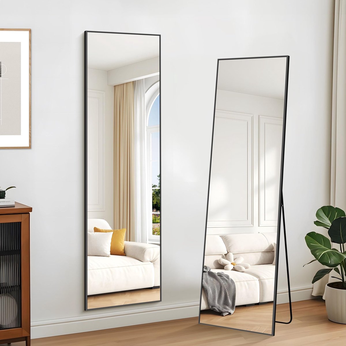 Omgoods - Zwart Full Length Spiegel, 159 x 40,6 cm