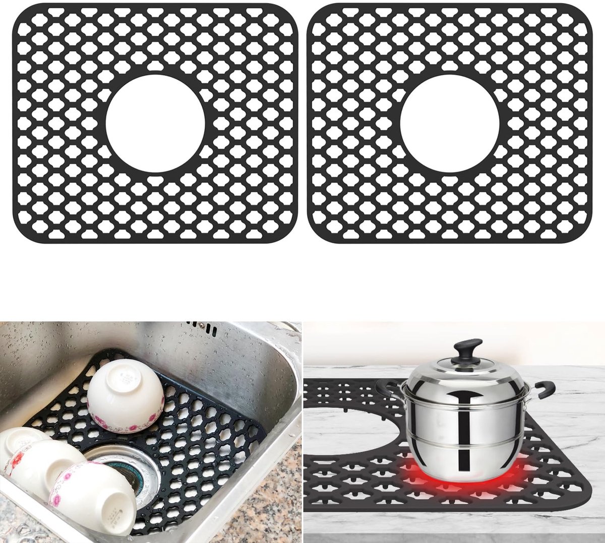 Omgoods - Siliconen Gootsteenmat voor Keuken, 34 x 29 cm
