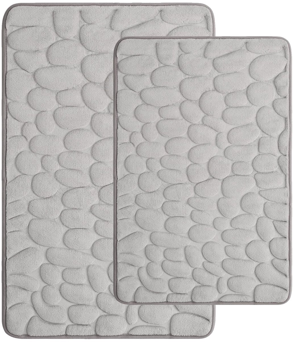 Omgoods - Set van 2 Antislip Badmatten met Geheugenfoam, 40 x 60 cm en 50 x 80 cm