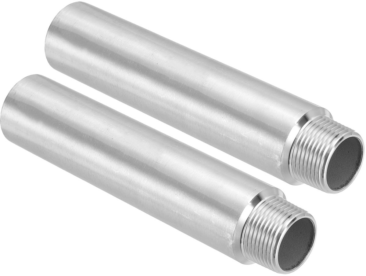 Omgoods - 2 Stuks Roestvrijstalen Pijp Fitting G3/4'' Mannelijk naar Vrouwelijk