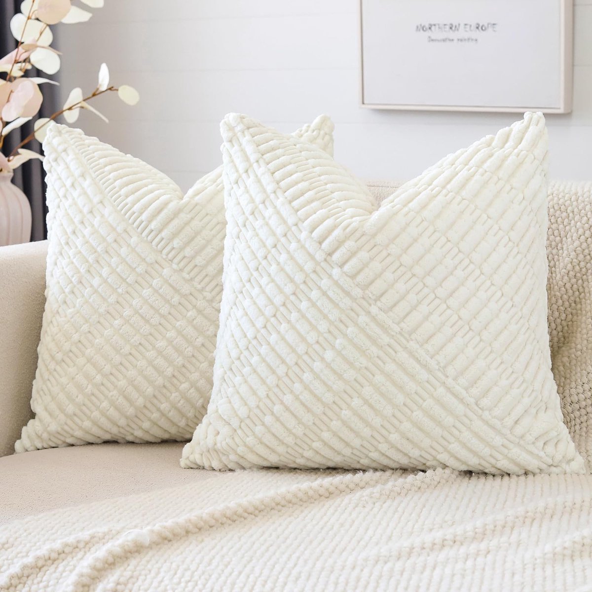 Omgoods - Set van 2 Boho Kussenslopen met Modern Patchwork Design