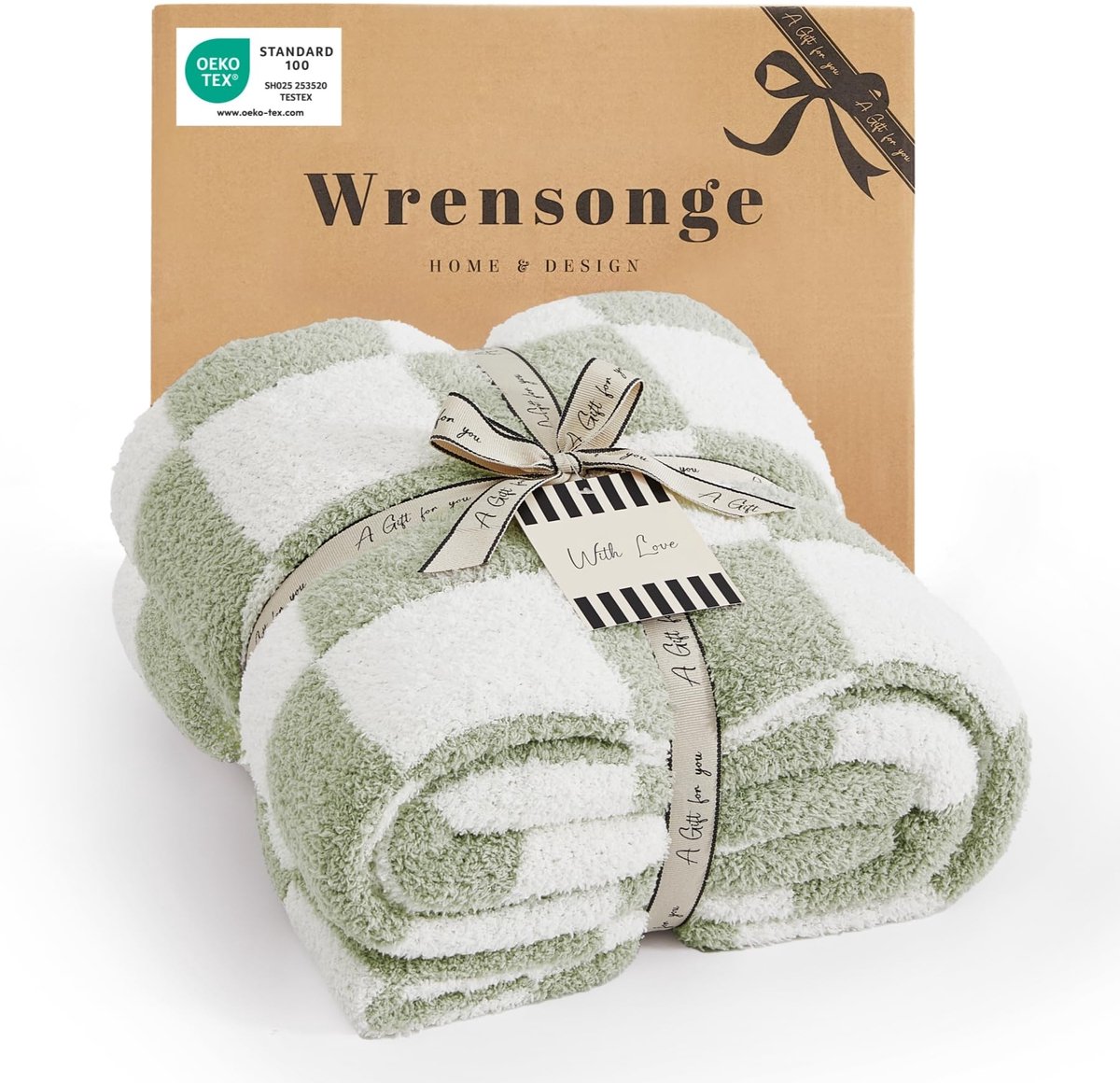 Omgoods - Microfiber Plaid Dekentje Sage Groene Kleur voor Bank en Bed