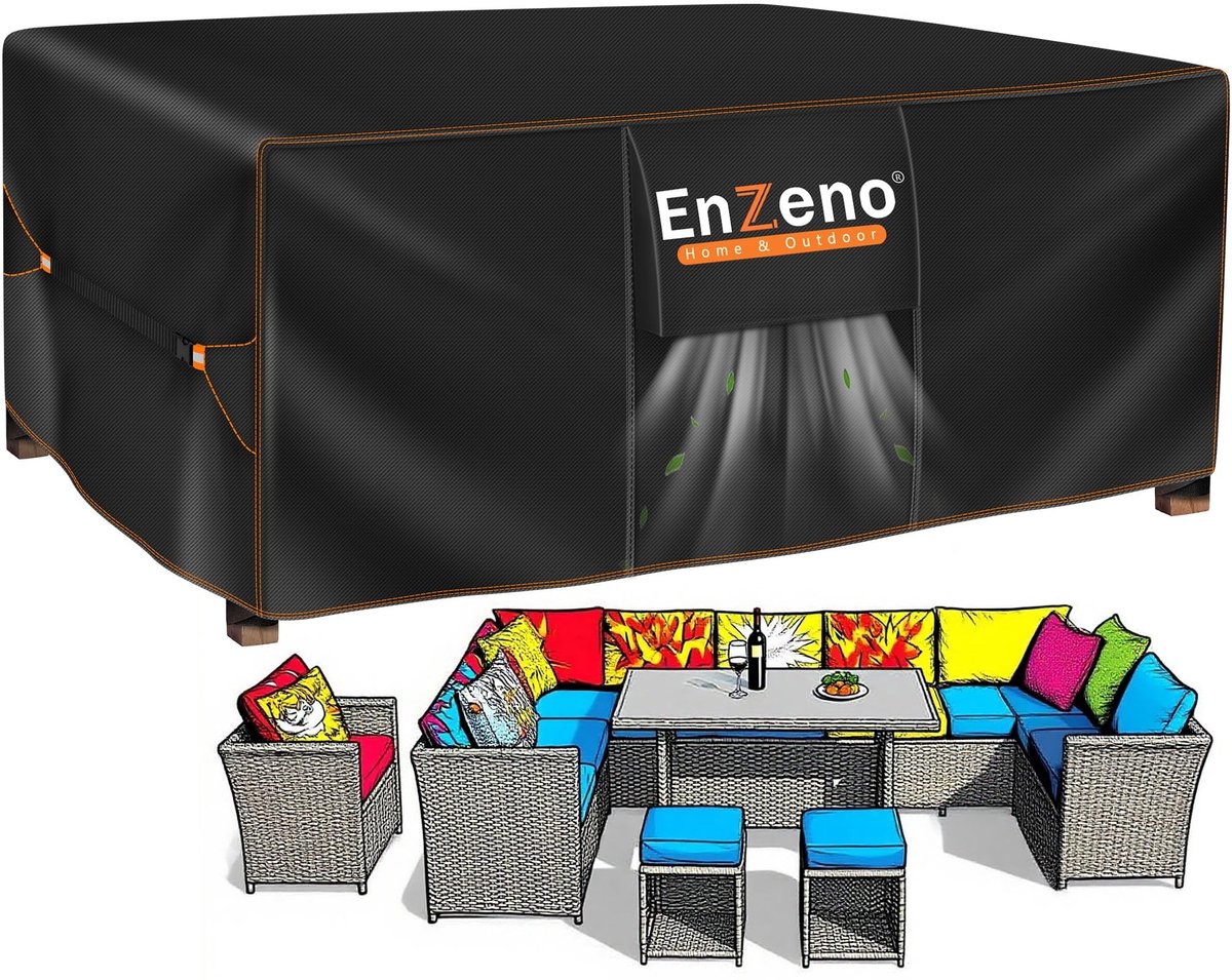 Omgoods - Waterdichte Tuinmeubilair Cover met Ventilatie 200 x 200 x 90 cm