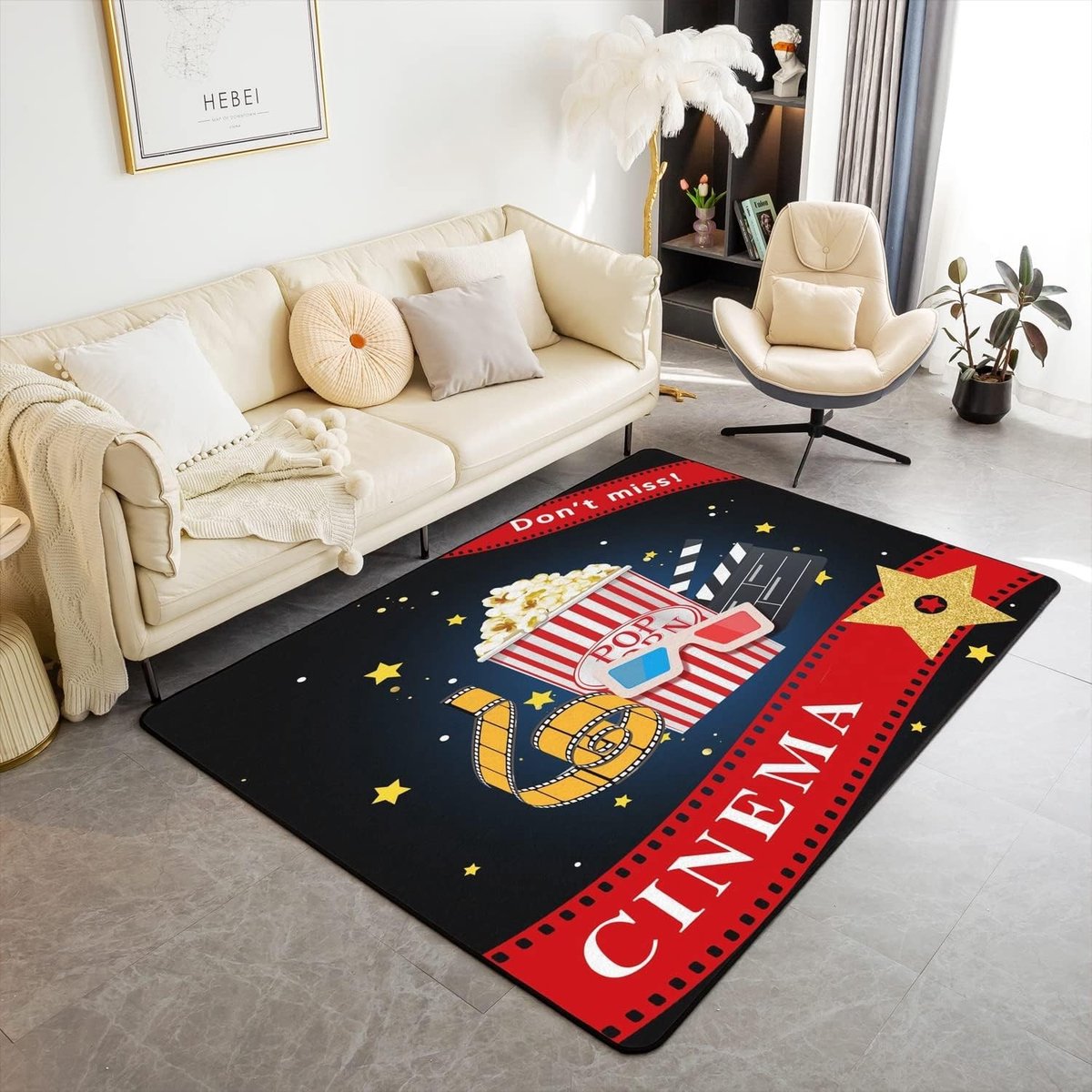 Omgoods - Popcorn Decor Carpet 100x150cm voor Filmthema's
