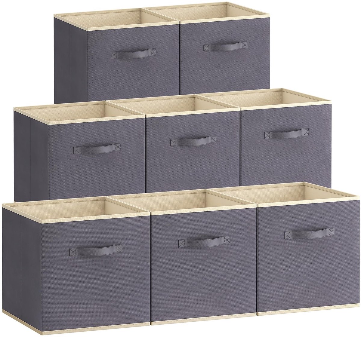 Omgoods - 8-Pack Inklapbare Opbergdozen, Grijs 33x33x33 cm