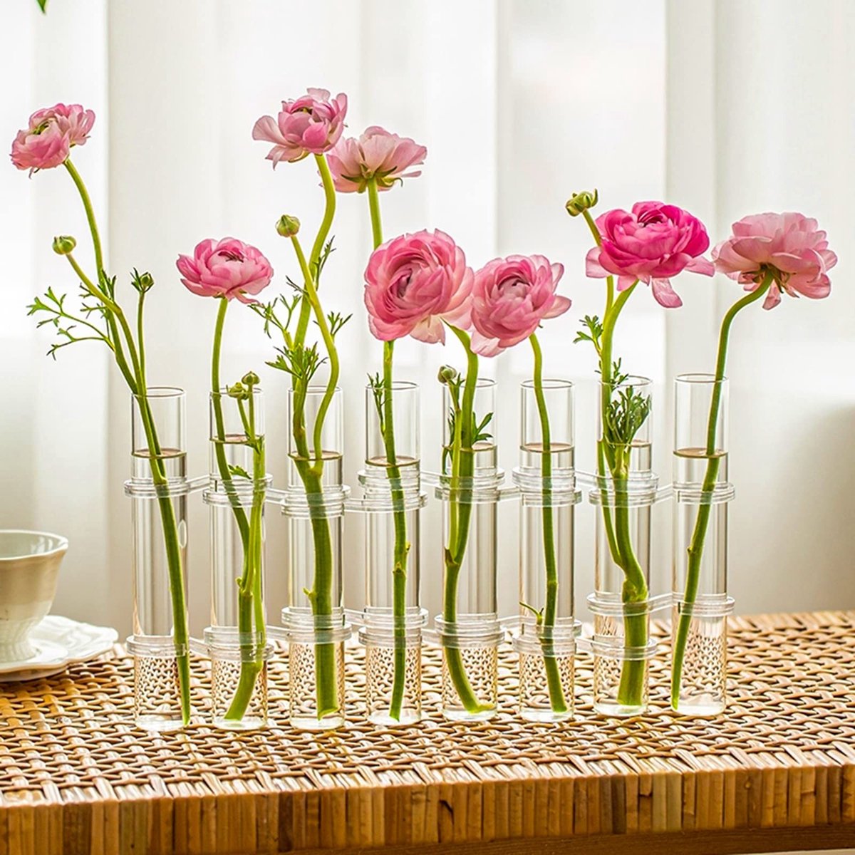 Omgoods - Set van 8 Transparante Glas Testbuis Vazen voor Bloemen en Planten