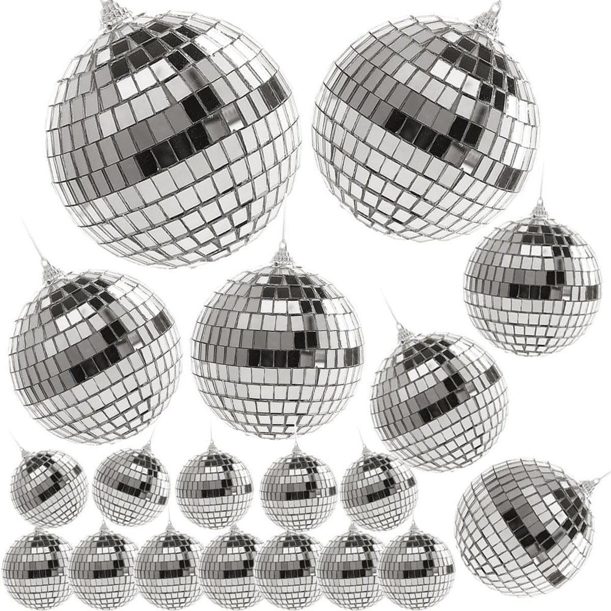 Omgoods - 19 Stuks Kleine Spiegelballen - Decoratie voor Feestjes en Kerstbomen